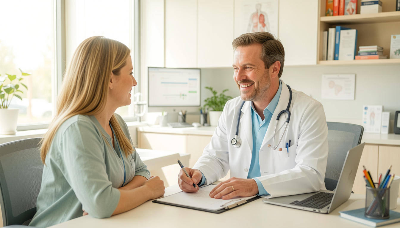 Médecin consultant un patient dans un cabinet médical moderne